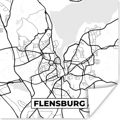 Produktbild von MuchoWow® Poster Flensburg - Karte - Stadtplan 100x100 cm - Babyzimmer