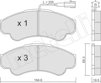 Produktbild von METELLI Bremsbeläge Satz Vorne Bremsklötze für FIAT DUCATO Kasten (244) 22-0326-0