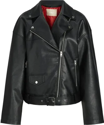Produktbild von Jack & Jones Frida Biker Lederjacke Schwarz M Frau Schwarz M