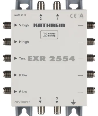 Produktbild von Kathrein EXR 2554, 5 Eingänge, 5 Ausgänge, 950 - 2150 MHz, 5 - 862 MHz, 25 dB, IP30
