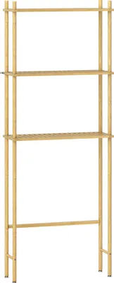 Produktbild von Toilettenregal 3 Ebenen Badezimmerregal, platzsparend Naturholz 69 x 25,5 x 181 cm