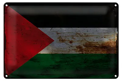 Produktbild von Blechschild Flagge Palästina 18x12cm Flag Palestine Rost