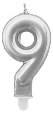 Produktbild von Tamipol Silbermetallic Ziffer Kerze 9 - 7,5 cm