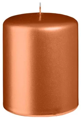 Produktbild von Stumpenkerzen Metallic Matt Orange 100 x Ø 80 mm, 12 Stück