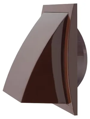 Productafbeelding van Ventilatie rooster, plat, 148x153 mm, diameter 100 mm, bruin