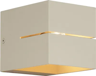 Produktbild von QAZQA - Moderne Wandleuchte Beige G9 Quadratisch - Transfer I Wohnzimmer I Schlafzimmer - Aluminium Quadratisch - LED geeignet G9