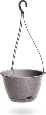Produktbild von Blumentopf RATOLLA Round W 240, hängend, Mokka, mit Untersetzer, Hängetopf, mit Aufhänger