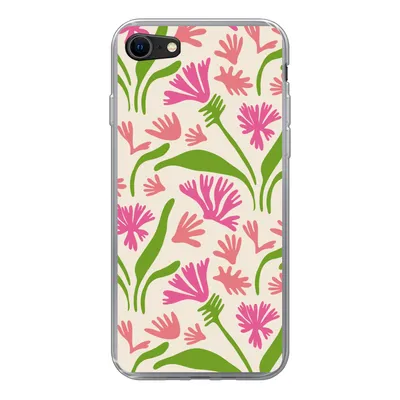 Produktbild von MuchoWow® Handyhülle Schutzhülle Hülle für iPhone 7 Blume - Muster - Blatt Silikon Softcase Handy Hülle - Kartenhalter