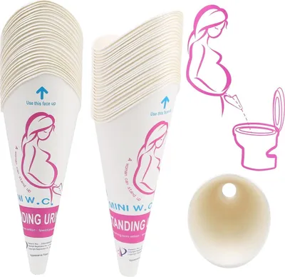 Produktbild von 100 Stück Einweg-Urinalhalter für Frauen, tragbarer Einweg-Urinalhalter für Frauen, Pinkel-Urinator, stehender Urinator für Frauen