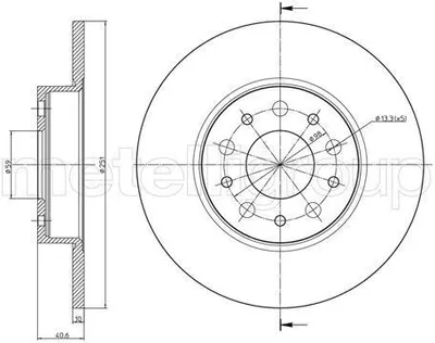 Produktbild von 2x METELLI Bremsscheibe 23-1486C für FIAT TIPO Schrägheck (356_) 40 7mm 251 0mm