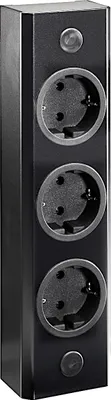 Produktbild von Aufbausteckdose ST 3005/240 in SCHWARZ mit 3 Steckplätzen / THEBO Licht / Mehrfachsteckdose
