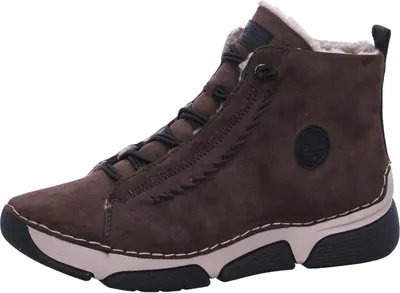 Produktbild von Rieker Damen Schnürboots Stiefelette Warmfutter Ziernaht 45912, Größe:41 EU, Farbe:Braun