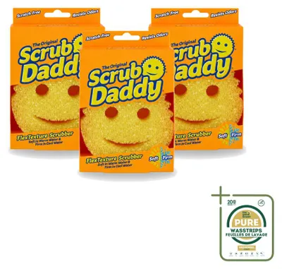Produktbild von 3 x Scrub Daddy Reinigungsschwamm - Texturändernd - Vorratspackung - 3 Stücke