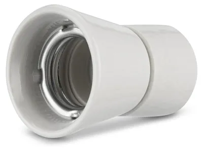 E27 Porzellan-Lampenfassung, bis 150 W, weiß, 65,5 x 46 x 46 mm