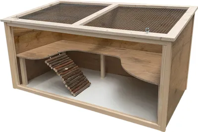 Produktbild von Elmato 10412 Käfig Stall Voliere für Kleintiere Nagerparadies, Schreinerqualität 100x51x50cm