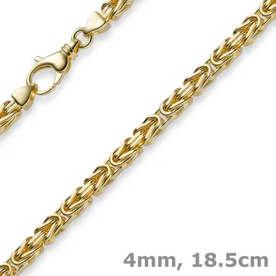 Produktbild von 4mm Armband Armkette Königskette aus 750 Gold Gelbgold 19cm Uni
