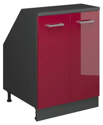 Produktbild von Dachschrägenschrank Vicco Rion Rot Hochglanz 60 x 81.6 cm mit 2 Türen, Schrankkorpus 60 cm Tiefe, Model 60350