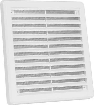 Produktbild von Lüftungsgitter 200x200mm Abluftgitter aus ASA Kunststoff mit Insektenschutz weiß