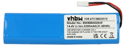 Produktbild von vhbw Akku Ersatz für Ariete AT5186033510 für Staubsauger (2200 mAh, 14,4 V, Li-Ion)