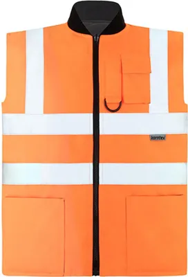 Produktbild von Korntex KXTABW | Herren Hi-Viz Reversible Bodywarmer EN ISO 20471 - Farbe: Signal Orange - Größe: 3XL