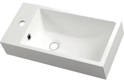 Produktbild von ARIANA Gussmarmor-Waschtisch 50x25cm, links, weiß