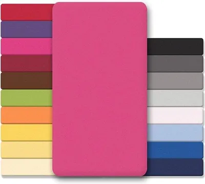 Produktbild von Unyqoos® CelinaTex Lucina Jersey-Spannbettlaken aus gekämmter Baumwolle, Rosa, 90–100 x 200 cm, für Matratzenhöhe 14–26 cm, Rundumgummi, 135 g/m²