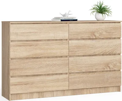 Produktbild von Kommode AKORD K160 Sonoma-Eiche 160 cm 8 Schubladen B160 x H99 x T40 cm