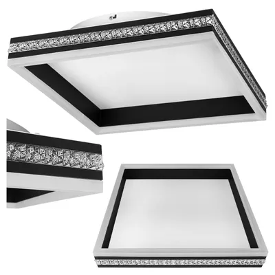 Produktbild von XUDO LED Deckenleuchte 46W Quadratisch 4000K Neutralweiß Schwarz 40x40cm – Moderne Wohnzimmerlampe Flur Küche Hell