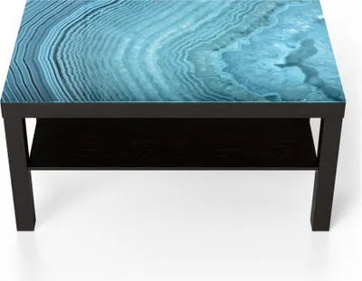 Produktbild von DEQORI Couchtisch 90x55 cm Schwarz 'Achatstein Maserung' Glas Beistelltisch