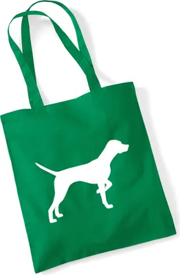 Produktbild von Huuraa Jutebeutel English Pointer Silhouette 10 Liter Kelly Green Baumwolle Tasche Geschenkidee