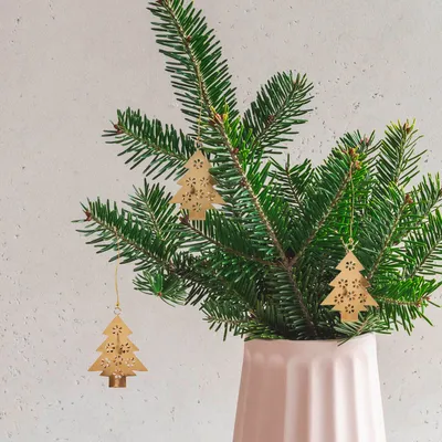 Image de set de 3 pendentifs de Noël Décoration de Noël Sapin de Noël Or