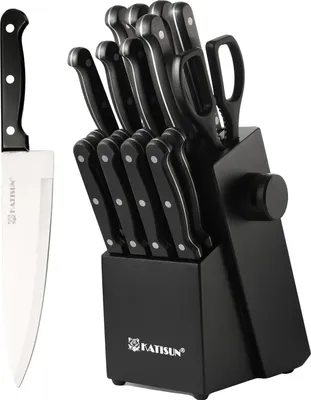 Obrázek produktu pro Profesionální sada kuchařských nožů, materiál uhlíková ocel, délka čepele 19,3 cm, délka rukojeti 13,2 cm, 19 dílů, přesné ostří