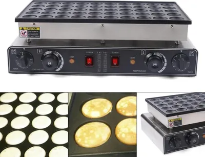 Obrázek produktu pro Žehlička Poffertjes, elektrická, 50 forem, s nepřilnavým povrchem