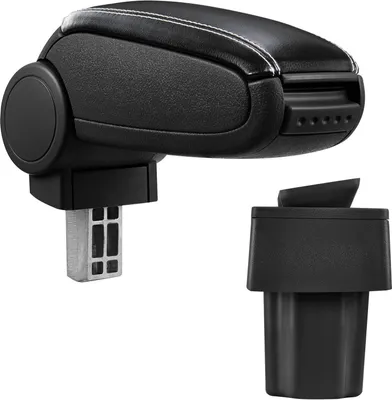 Image de Accoudoir central revêtement cuir noir / blanc pour Opel Astra G
