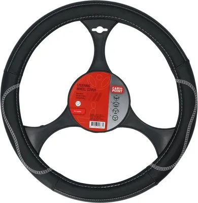 Produktbild von CARPOINT 2561506 Lenkradbezug Ø37-39cm Schwarz Grau Lenkradhülle
