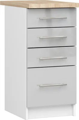 Produktbild von Akord Küchenschrank Oliwia Mit Weißer/Hochglänzender Metallarbeitsplatte 40X46X85 Cm