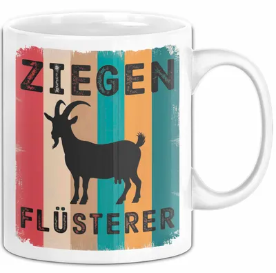 Produktbild von Ziegenbauer Ziegen Tier Tasse Geschenk Lustige Geschenkidee Spruch Ziegen Flüsterer (Weiß)