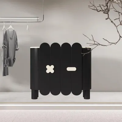 Produktbild von Kassentheke für Bekleidungsgeschäft, Kassentheke für Beautysalon, Empfangstheke, Rezeptionstheke, Gewerbetheke, Schwarze Theke120*60*105cm/FuHaoBT120/