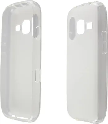 Two transparent phone cases are shown from different angles against a white background.