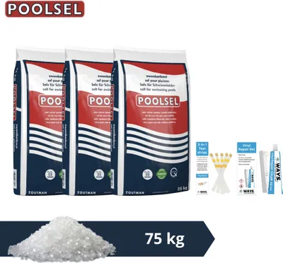 Immagine prodotto di per piscine - Adatto per impianti ad acqua salata - 75 kg & spazzola WAYS