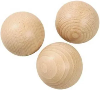 Imagen del producto de Esferas de madera sin perforación, de 40 mm de diámetro, paquete de 5 unidades, para manualidades