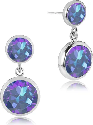 Produktbild von LUISIA® Ohrringe "Fjella" mit zwei Premium Kristallen - Silber / Royal Blue Delite
