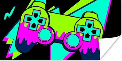 Produktbild von MuchoWow® Poster Gaming - Controller - Schwarz 80x40 cm - Wanddeko