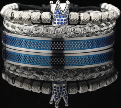 Produktbild von ES-34377 Armbänder Set - Silber / Blau für Uni KP34377