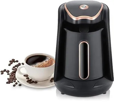Produktbild von Elektrisches Türk Kaffeezubereiter, 600 Watt, 300 ml, Fassungsvermögen für 4 Tassen, mit Überlaufschutz und Trockenzugbeheizung.