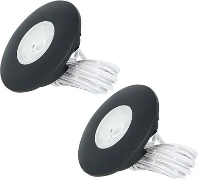 Produktbild von hoftronic LED Einbaustrahler 3W 2700K IP44 Schwarz 2er Set