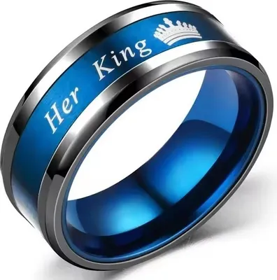 Produktbild von My King Ring - Schwarz/Blau Herrenring 65mm KP32103