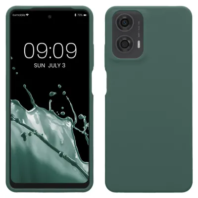 Produktbild von kwmobile Handyhülle für Motorola Moto G24 / E14 / G04 / G04s Hülle - Case Silikon - Kabelloses Laden - Schutzhülle Cover in Tannengrün