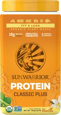 Produktbild von Sunwarrior Classic Plus Organic (750g) Vanilla - Eiweiße - Veganes Eiweiß