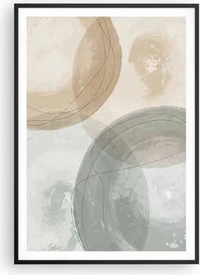 Produktbild von Gerahmtes Poster - Schwarzer Rahmen - Aquarell Räder Pastell - 70x100 cm - Wand Bild - Wanddeko - Wandbilder - Kunstposter - Wandposter - Bilderrahmen - Bilder - Kunstdruck - P2BPA70x100-4842